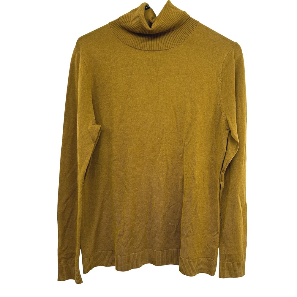Pendleton Merino Wool Turtleneck Sweater Large Mustard Yellow Dark Academia Gold